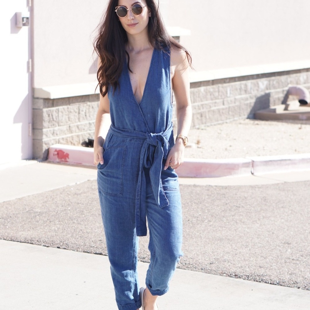 Free People Denim Overalls